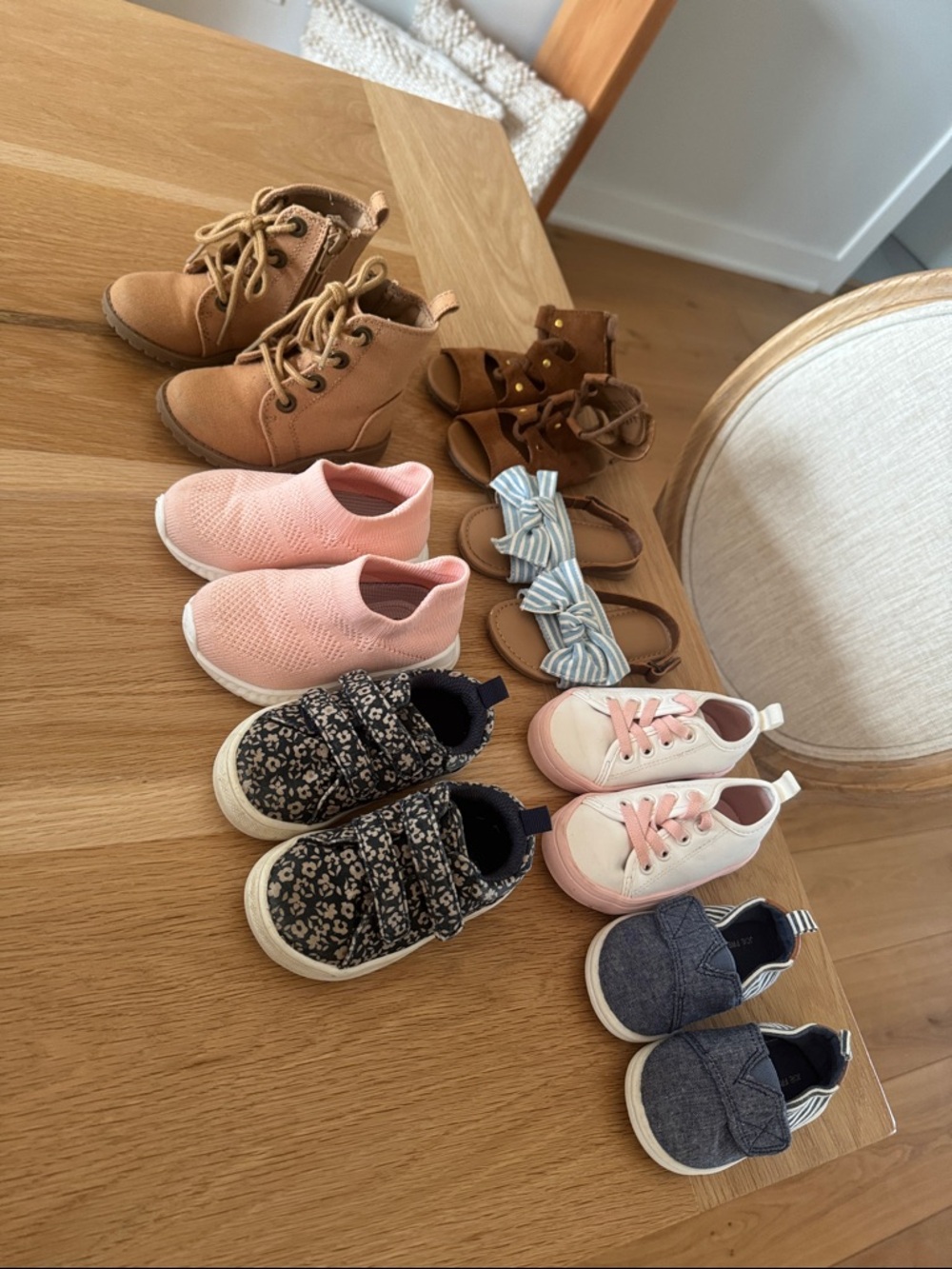 SEVEN Pairs of Toddler girl shoes and sandals
